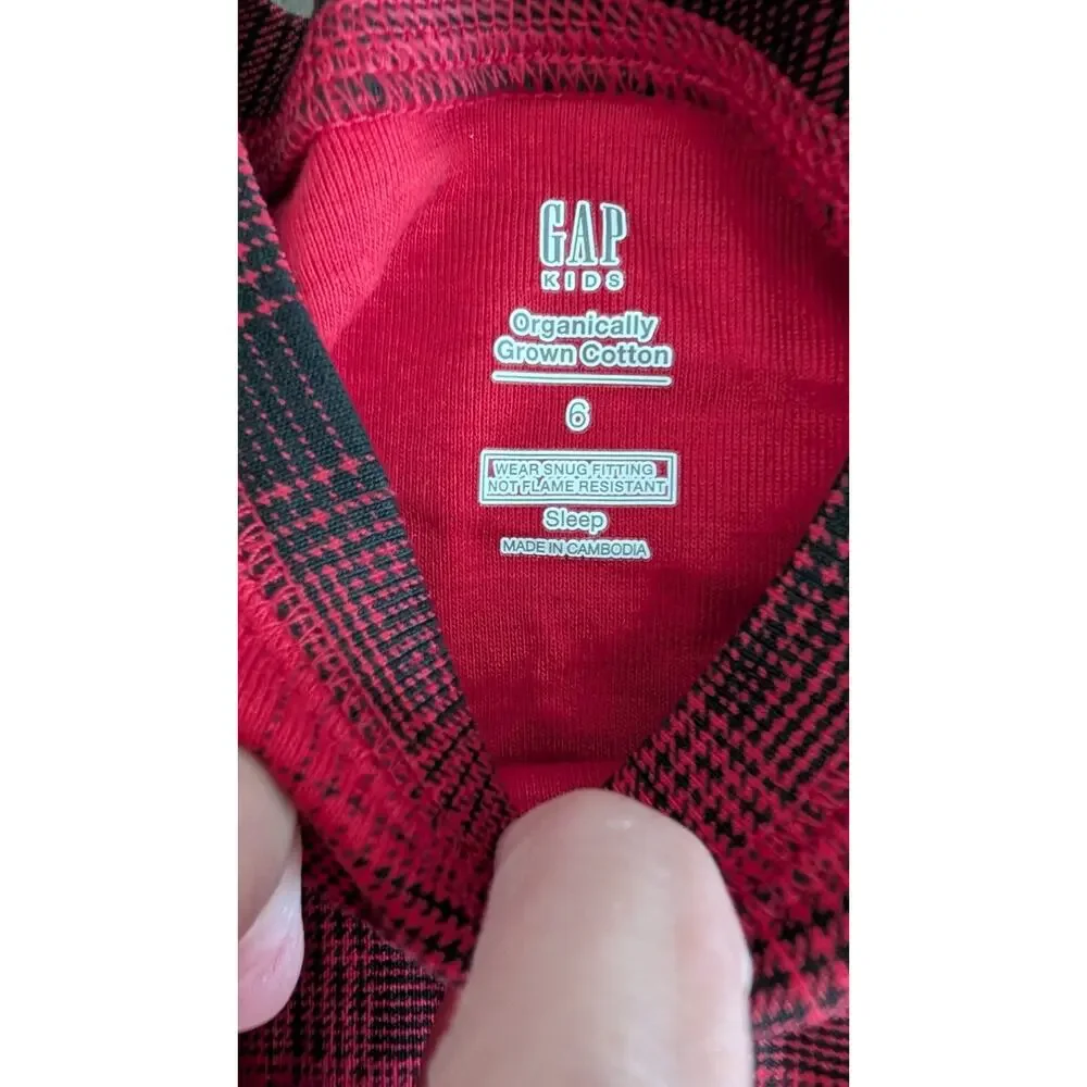 Gap Black and Red Plaid Cotton Pajamas NEW!